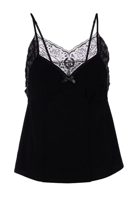 top lace strap blouse donna nera ACNE STUDIOS | AC0741900